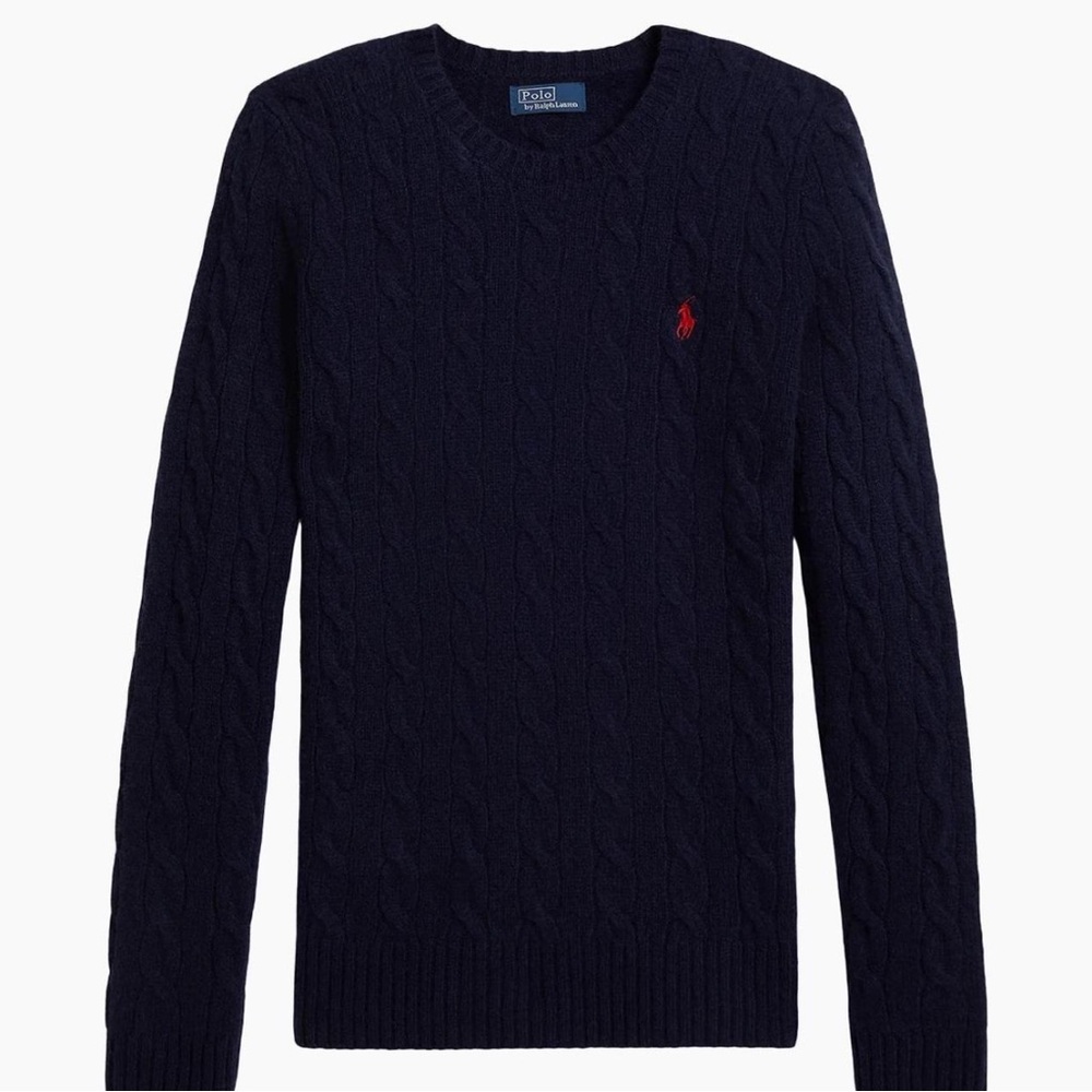 Ralph Lauren Women’s Dark Blue Cable Knit Sweater